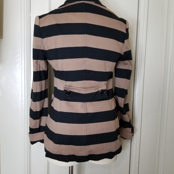 AMBITION black brown stripe lined jacket blazer cotton - Picture 5 of 9